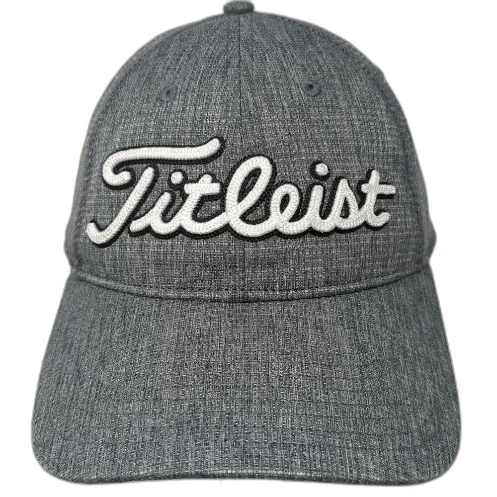 Titleist Baseball Cap Gray One Size Textured Embroidered Logo Golf Hat Slideback